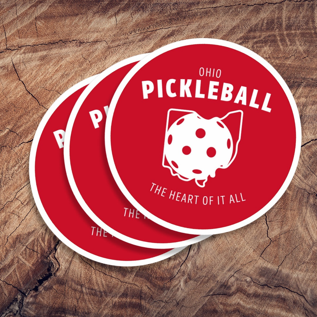 Ohio Pickleball Sticker - 4"x4" Indoor\Outdoor