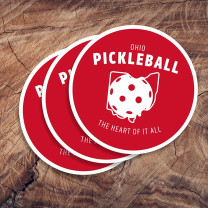 Ohio Pickleball Sticker - 4"x4" Indoor\Outdoor