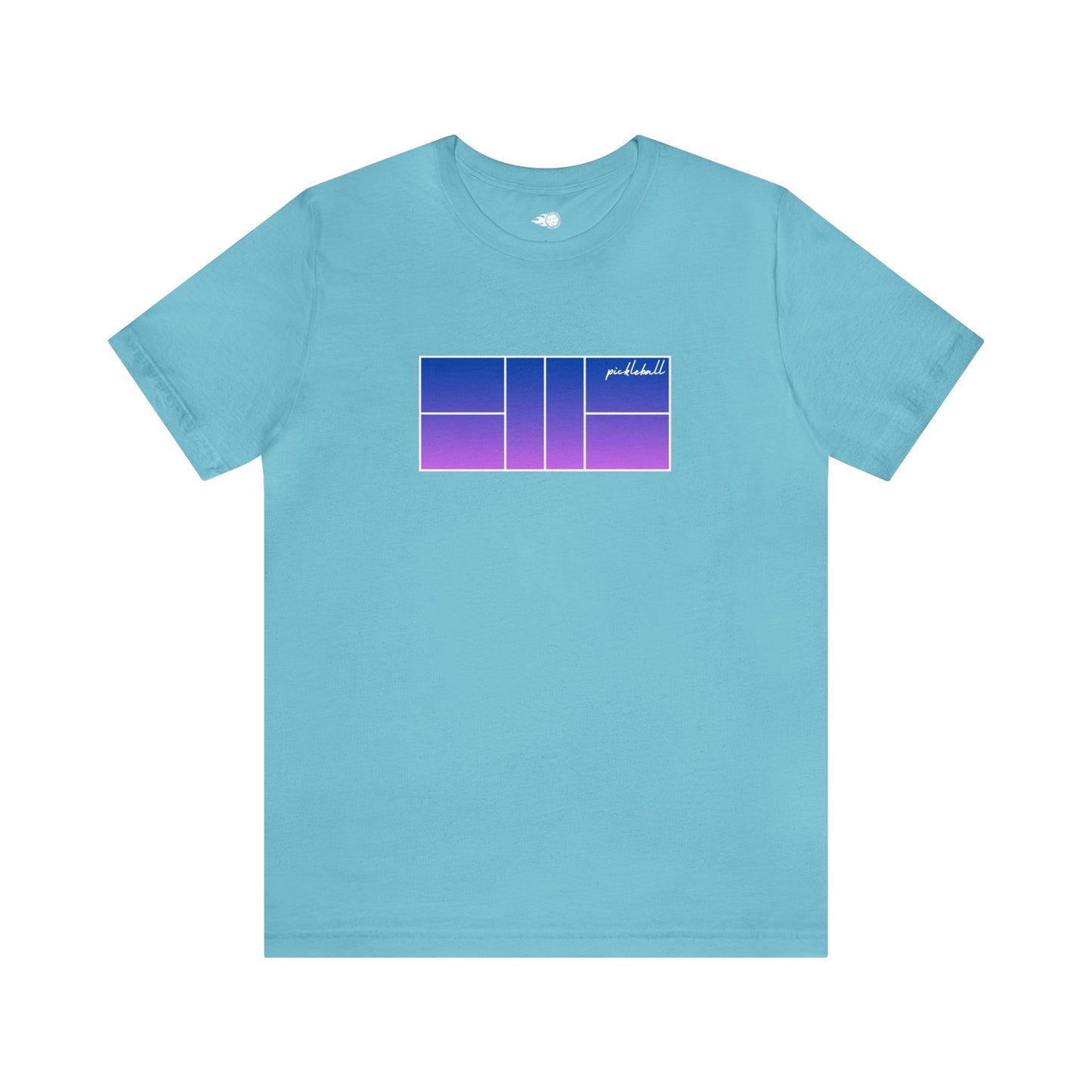 Pickleball Court - Blue/Purple Sunrise Tee