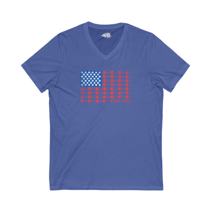 American Flag Pickleball V-Neck Tee