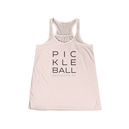 Sarasota Pickleball Block Print - Women's Flowy Tank Top