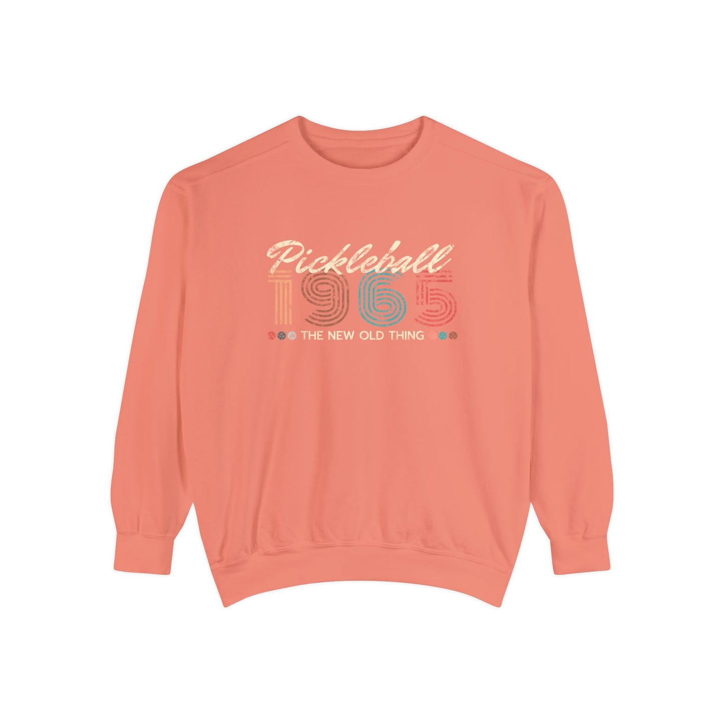 Retro Pickleball 1965 - Unisex Garment-Dyed Sweatshirt