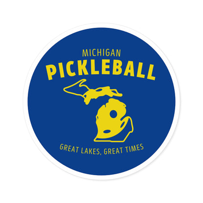 Michigan Pickleball Sticker - 4"x4" Indoor\Outdoor