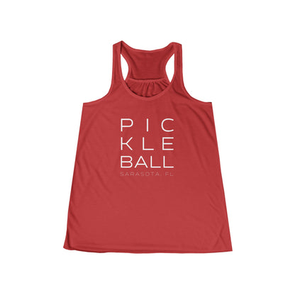 Sarasota Pickleball Block Print - Women's Flowy Tank Top