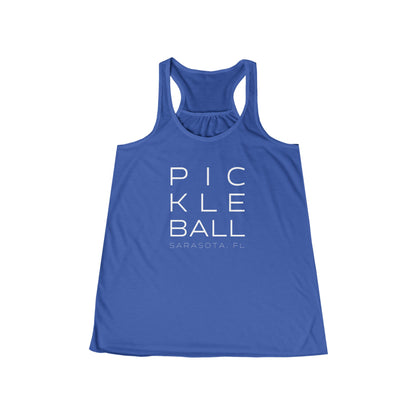 Sarasota Pickleball Block Print - Women's Flowy Tank Top