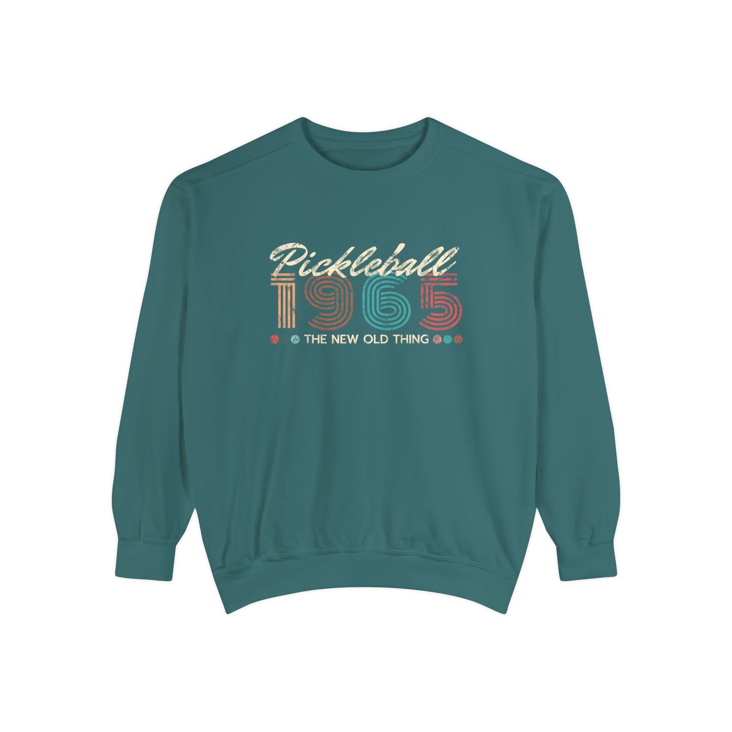 Retro Pickleball 1965 - Unisex Garment-Dyed Sweatshirt