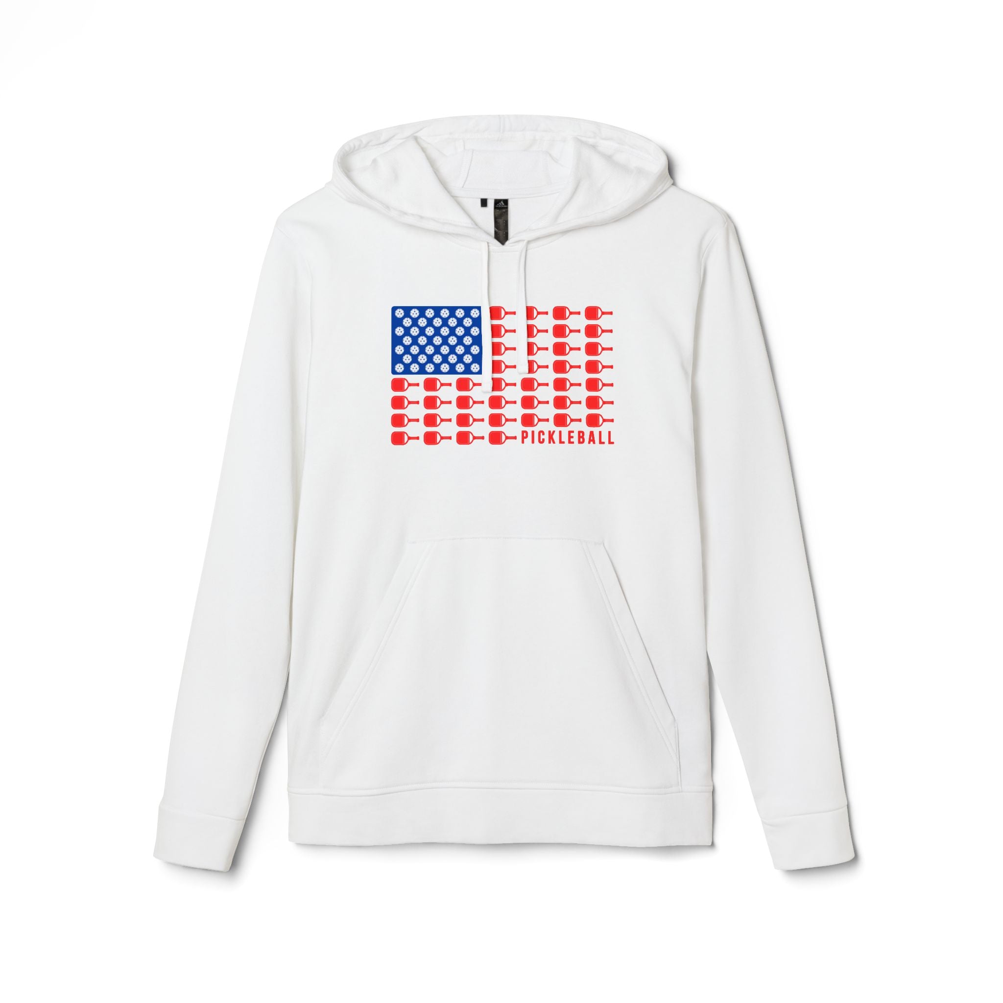 Printify American Flag USA Pickleball Hoodie Adidas Unisex Fleece Hoodie Collegiate Navy Xs