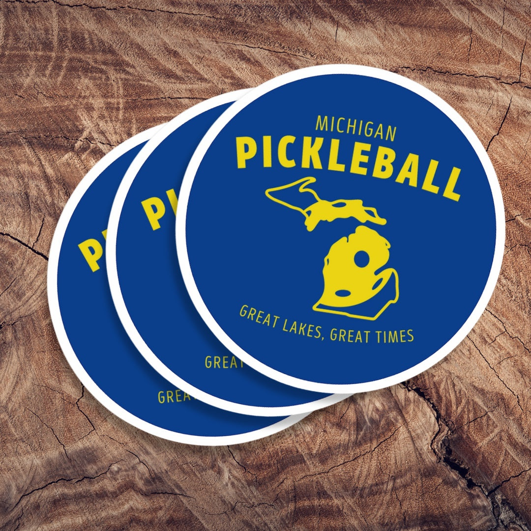 Michigan Pickleball Sticker - 4"x4" Indoor\Outdoor