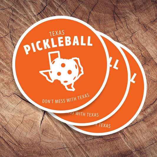 Texas Pickleball Sticker - 4"x4" Indoor\Outdoor