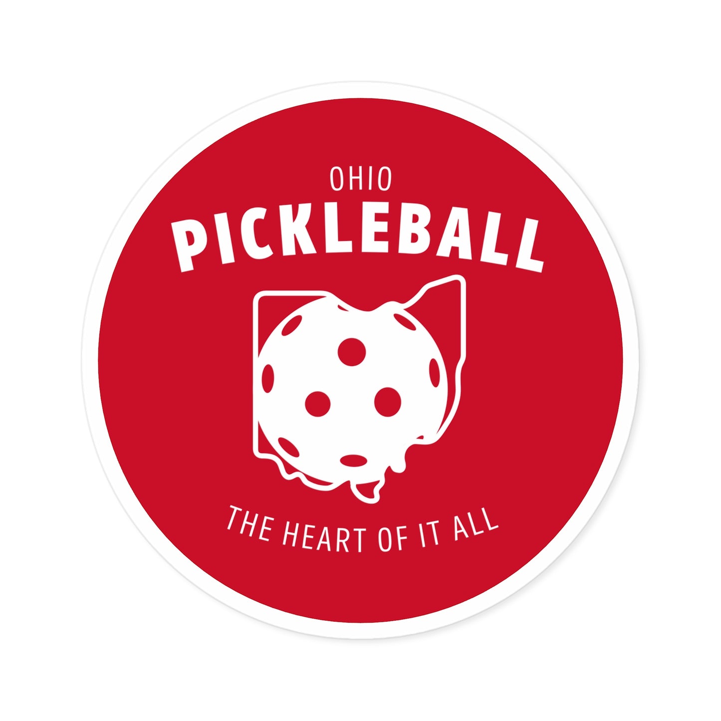 Ohio Pickleball Sticker - 4"x4" Indoor\Outdoor