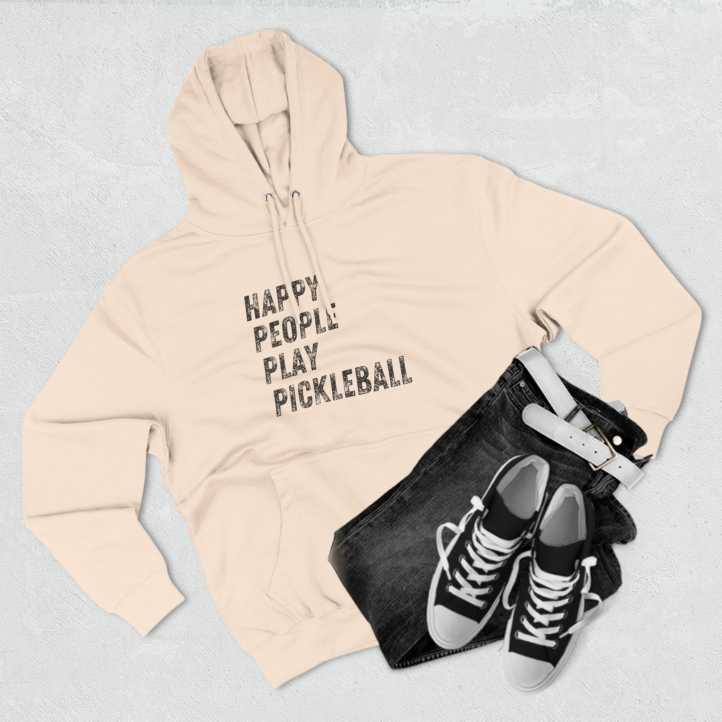 Happy People Play Pickleball - Fleece Hoodie