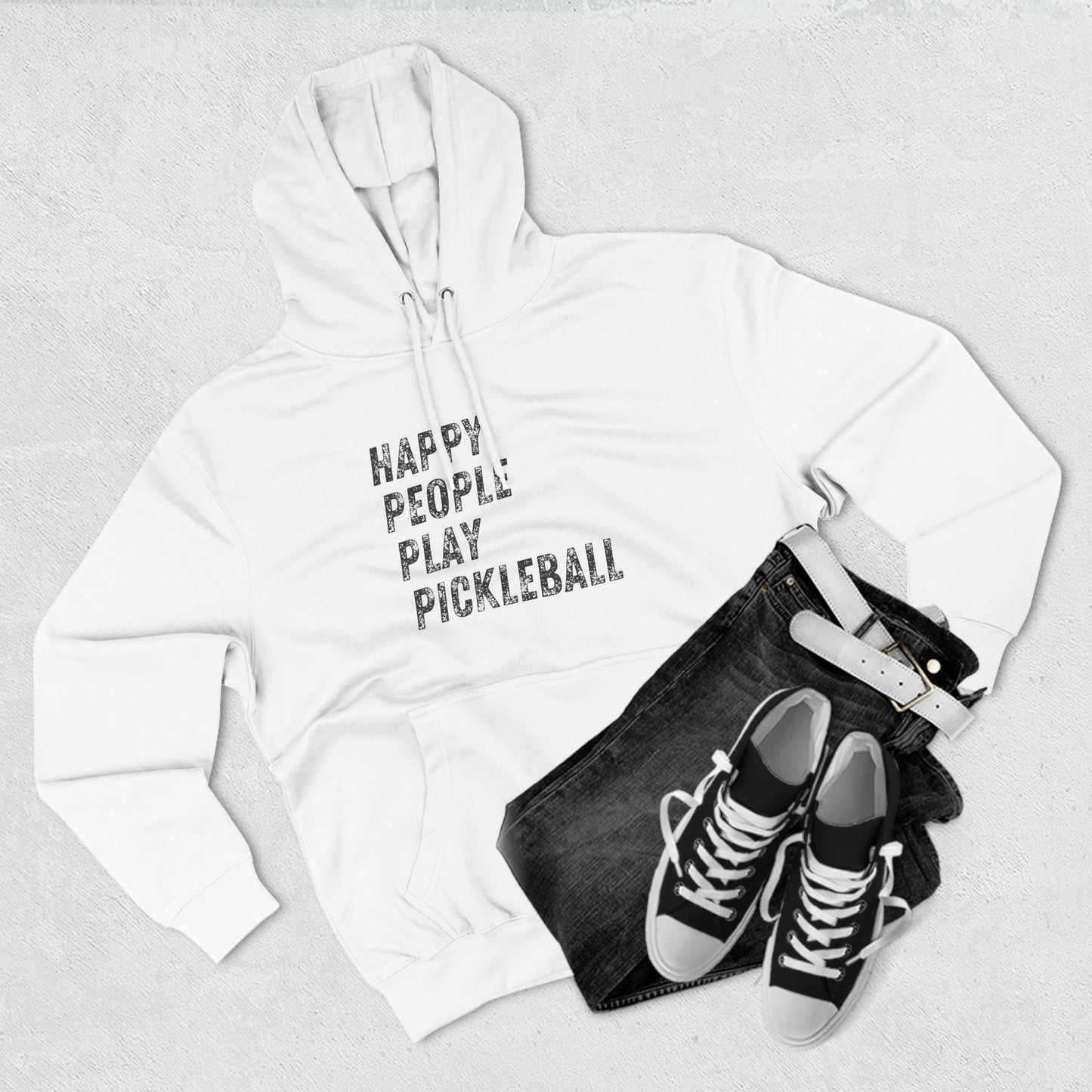 Happy People Play Pickleball - Fleece Hoodie